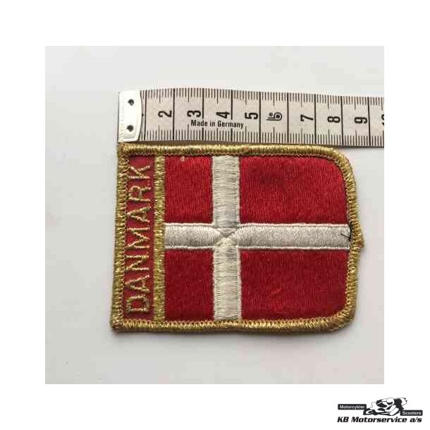 Dannebrog flag patch stofmrke fra 70'erne