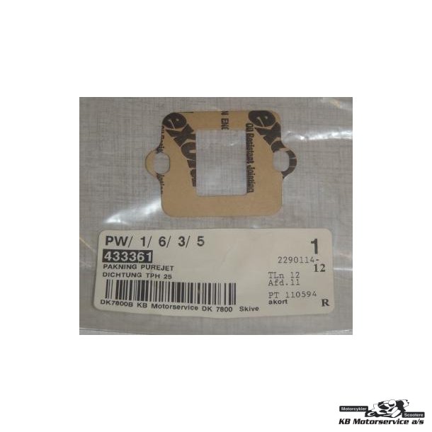 Fuel intake valve gasket