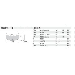 SBS 571HF Bremseklodser