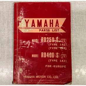 Yamaha RD250 RD400 1977 Reservedelsbog