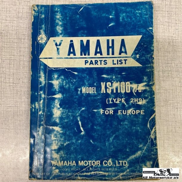 Yamaha XS1100 (2H9) 1978 Reservedelsbog