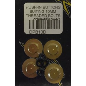 Guld ALU push in button m/oring	Passer M10 bolte