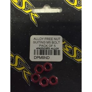 Rd ALU mtrik M5. 5 stk. pakning