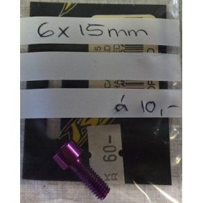 Lilla ALU Unbraco Bolt.	6x15mm. Pris pr. stk