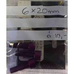 Lilla ALU Unbraco Bolt.	6*20mm Pris pr. stk