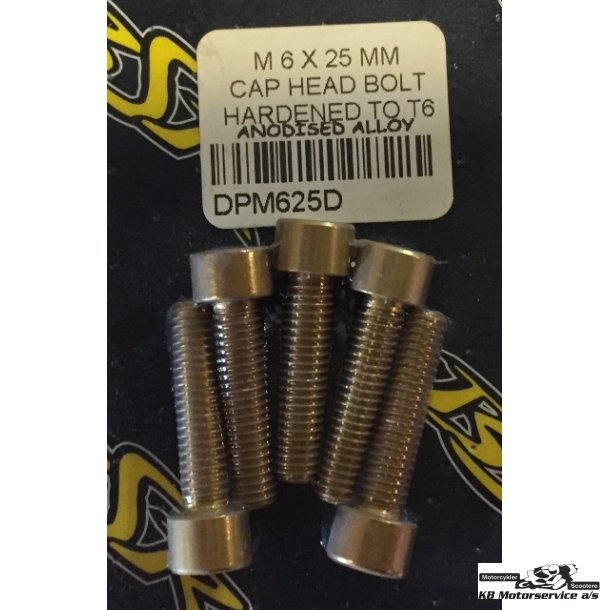 Guld ALU Unbraco Bolt.	6x25mm