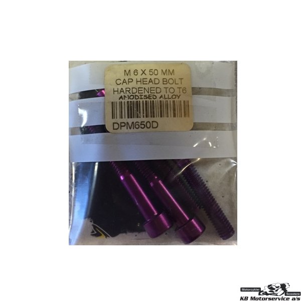 Lilla ALU Unbraco Bolt.	6x50mm. Pris pr. stk