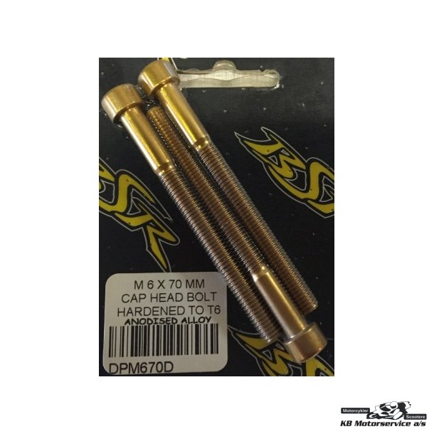 Guld ALU Unbraco Bolt.	5x15mm. 3stk.