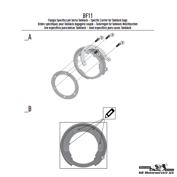 Givi Tankring BMW/Ducati/KTM (6 huls)