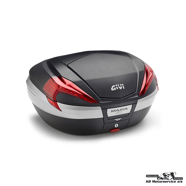 Givi Topboks Maxia 4 56L sort Carbon cover m/rd glas