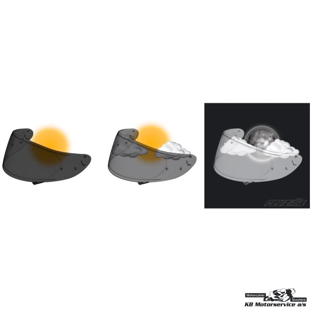 Photochromic visir Shoei NXR og RYD. CWR-1