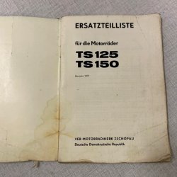 MZ TS125/TS150 Reservedelsbog p Tysk