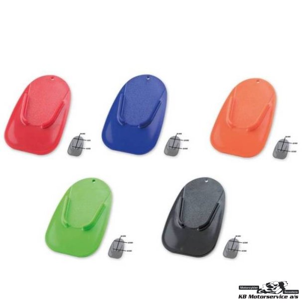 Sidestttebensplader. Rd, grn, bl, orange, sort