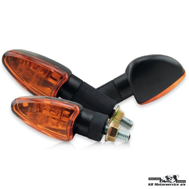 Blinklys Arrow kort. Orange glas. Halogen