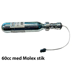 Co2 patron til Helite E-Airbagvest 60cc. Molex stik