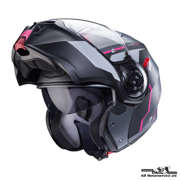 Caberg Duke Evo Move. Mat sort/gr/pink
