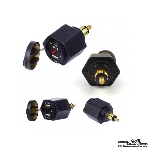Dobbelt USB ladestik til BMW 2 x 2.1Amp