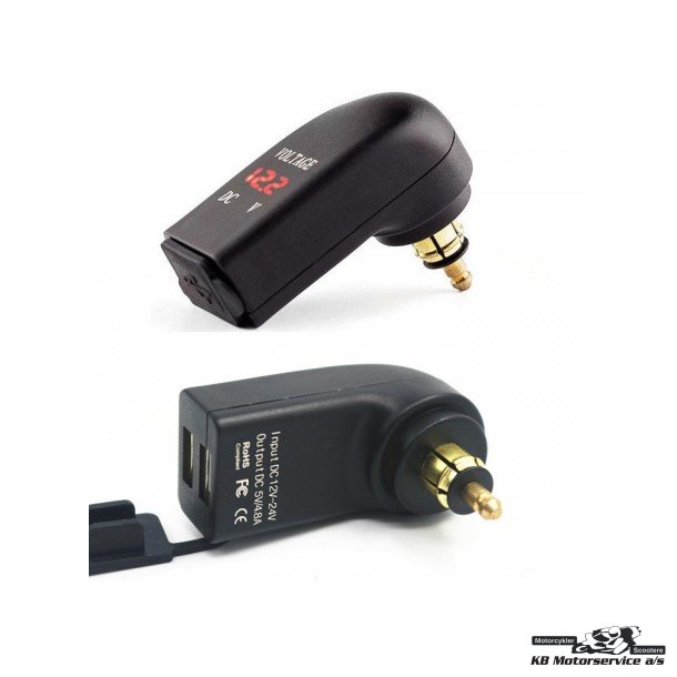 Dobbelt USB ladestik til BMW 2 x 2.1Amp. Vinkel
