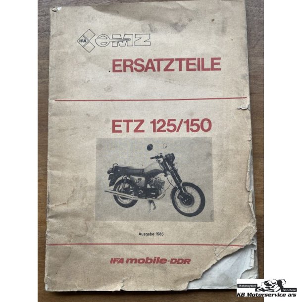 MZ ETZ125 og ETZ150 reservedelsbog