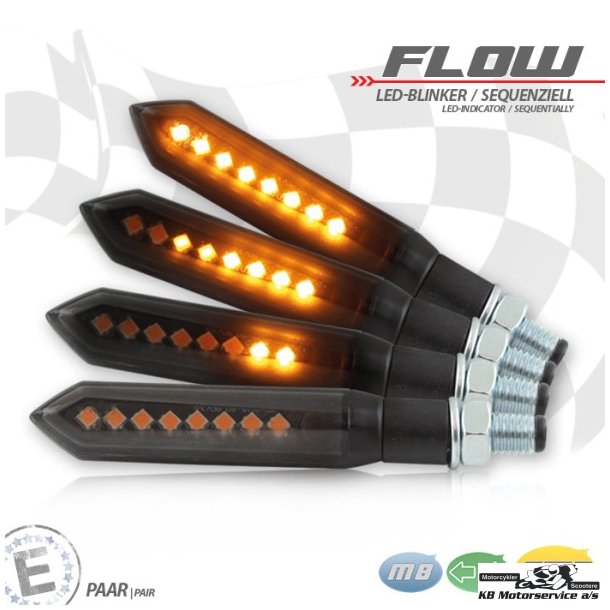 Flow led blinklys "lbende". 2 stk.