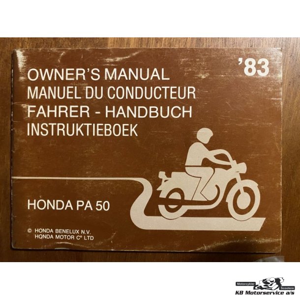 Honda PA50 Camino Owners Manual