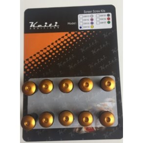 Kbeskruer Guld Alu 5x16mm m/mtrik og skive