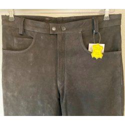 Lder Jeans sort Nubuck. Herre