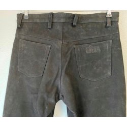 Lder Jeans sort Nubuck. Herre