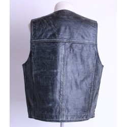 Ldervest antik grn/sort. Str. 2XL