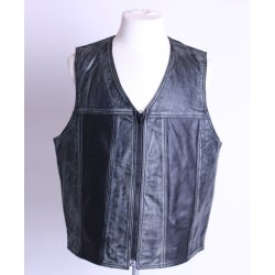 Ldervest antik grn/sort. Str. 2XL