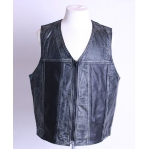 Ldervest antik grn/sort. Str. 2XL