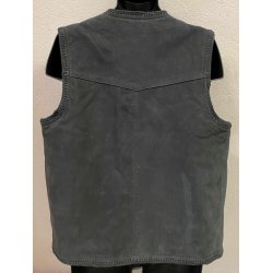 Ldervest sort Nubuck med karabinhager