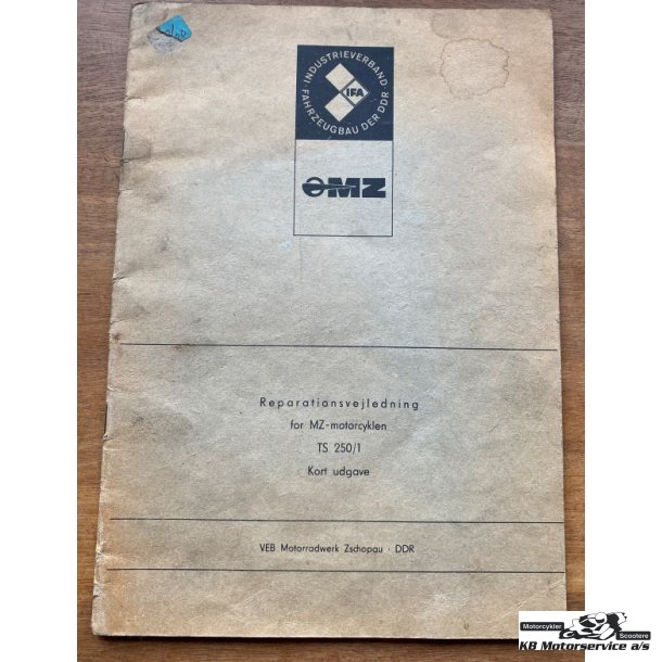 MZ TS250/1 reparationsvejledning. 1976 p� dansk