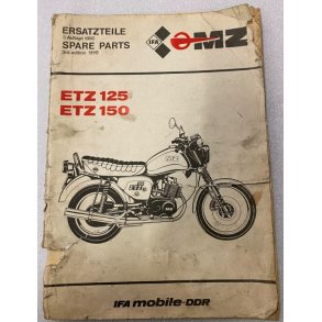 MZ ETZ125/ETZ150 Reservedelsbog p Tysk og Engelsk