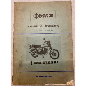 MZ ETZ251 Reservedelsbog p Tysk og engelsk