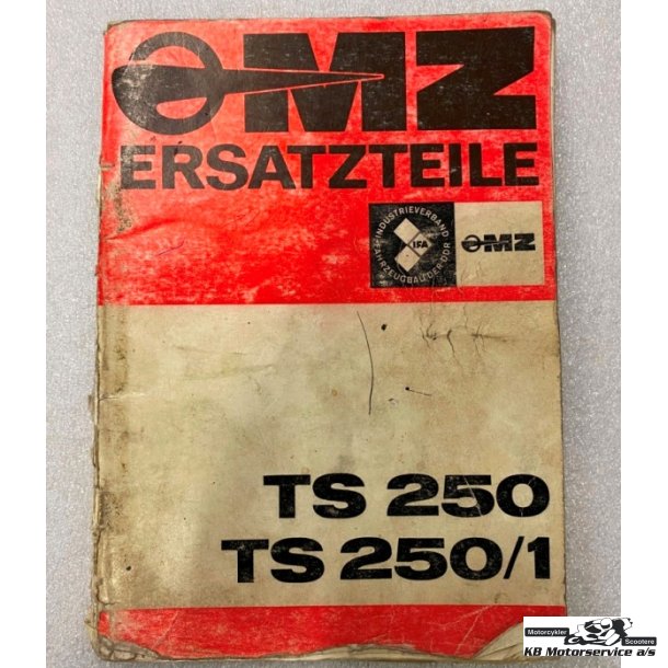 MZ TS250/TS250/1 Reservedelsbog p Tysk