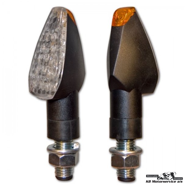 Mini blinklys "Peak" led st, kort, klart glas