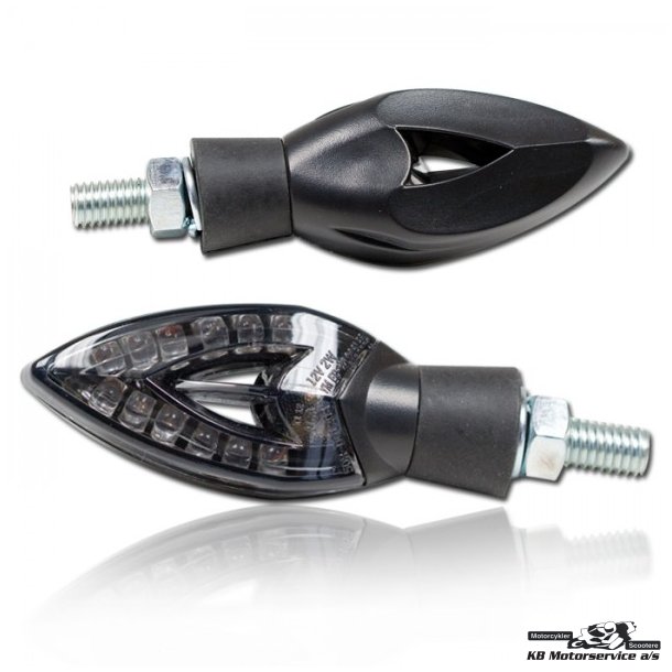 Mini blinklys led "Punta" st, M8, rgfarvet glas