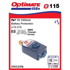 Optimate Dobbelt USB lader med DIN-stik 3300mA