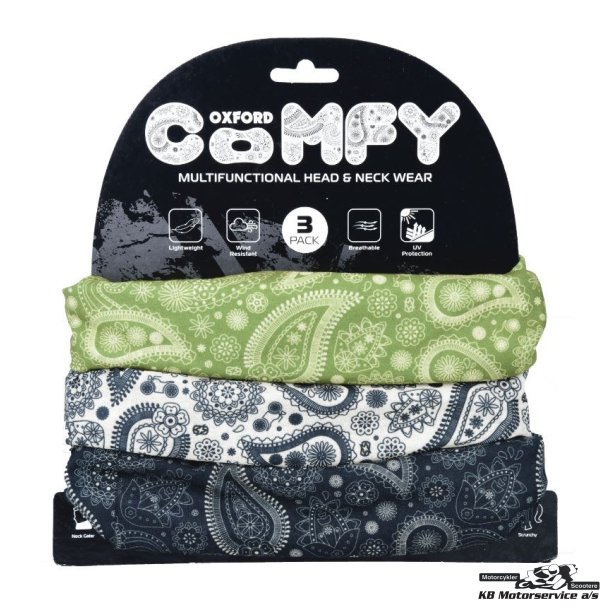 Oxford halsrr. Paisley. 3 stk. pakning