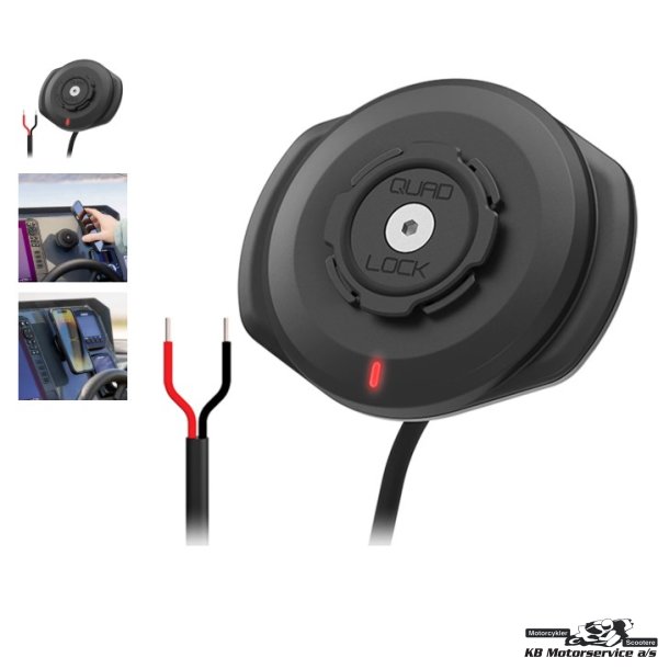 Quad Lock 12-24V vandtt trdls oplader