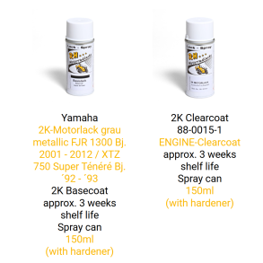 Spraymaling Yamaha Motor Bl.a. FJR1300 01-12. 150ml. Grey Metallic