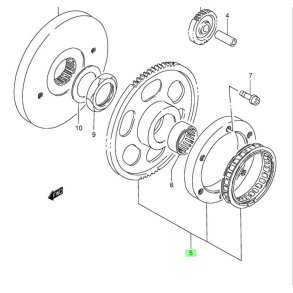Starterkobling med starterkrans LS650