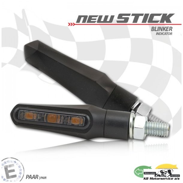 Mini blinklys led "Stick" st. M8, tonet glas