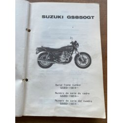 Suzuki GS850GT reservedelsbog