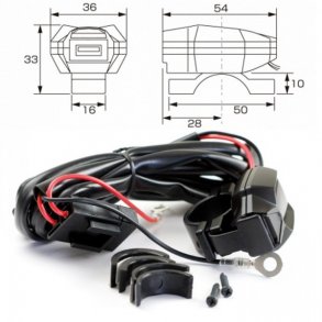 USB udtag til styr. 2500mA.