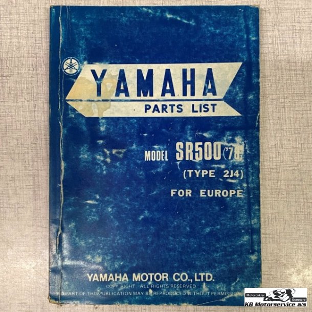 Yamaha SR500 2J4 Reservedelsbog