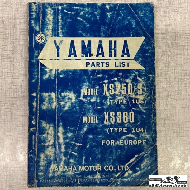 Yamaha XS250(S) (1U5) XS360 (1U4) Reservedelsbog