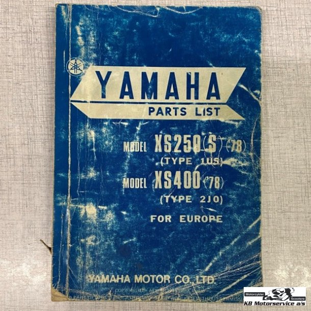 Yamaha XS250(S) (1U5) XS400 (2J0) Reservedelsbog