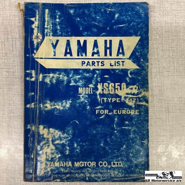 Yamaha XS650 447 1977 Reservedelsbog